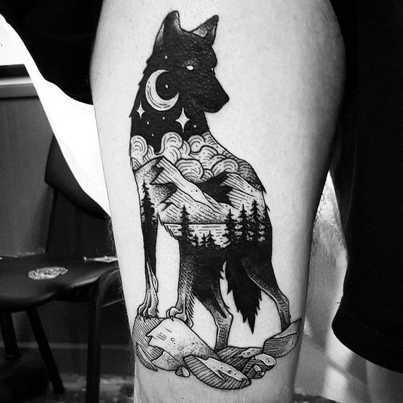 Tatuajes de lobos 4 45 Diseños Increíbles de Tatuajes de Lobos