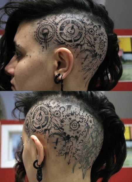 tatuaje en la cabeza mujeres Tatuajes en la Cabeza