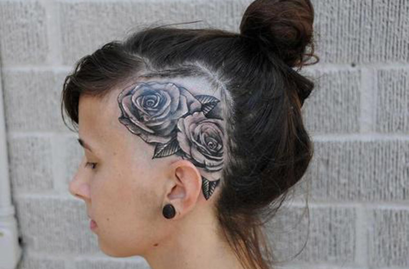 tatuajes de mujer en la cabeza Tatuajes en la Cabeza