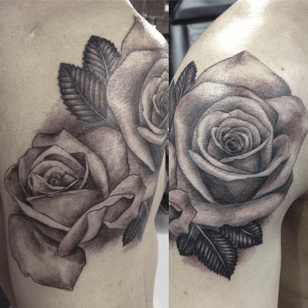 imagenes de tatuajes de rosas en blanco y negro 1 Tatuajes de Flores o Rosas