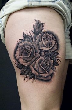 imagenes de tatuajes de rosas en blanco y negro 10 Tatuajes de Flores o Rosas