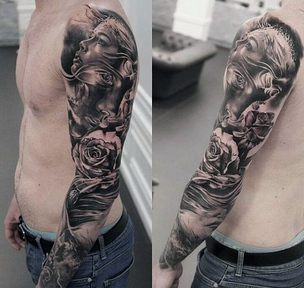 imagenes de tatuajes de rosas en blanco y negro 4 Tatuajes de Flores o Rosas