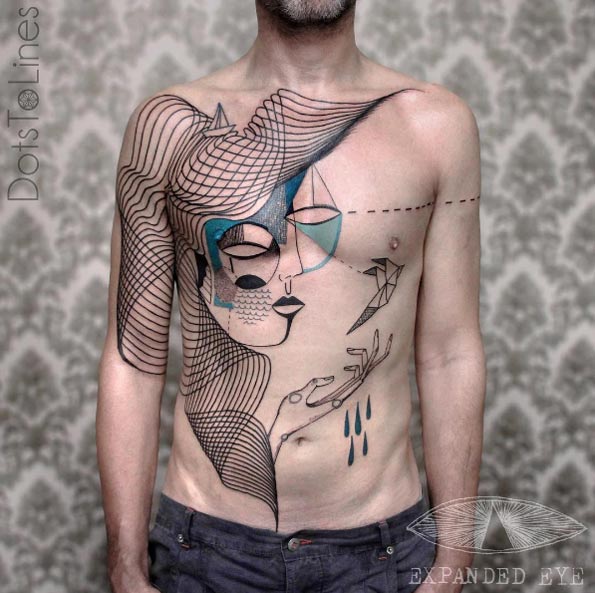 Tatuajes de Líneas Geométricas de Chaim Machlev